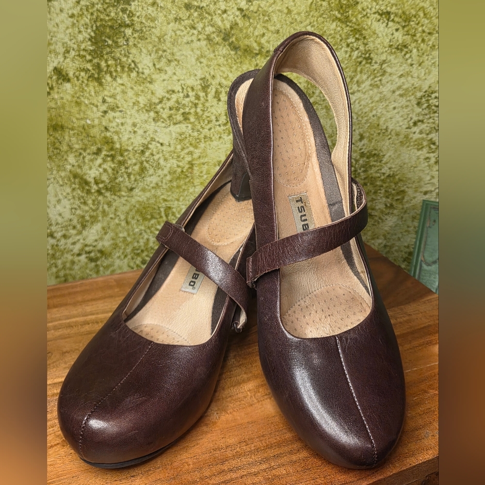 Tsubo 'Acrea' Mary Jane Slingback Pumps in Dark Brown Sz 9.5
